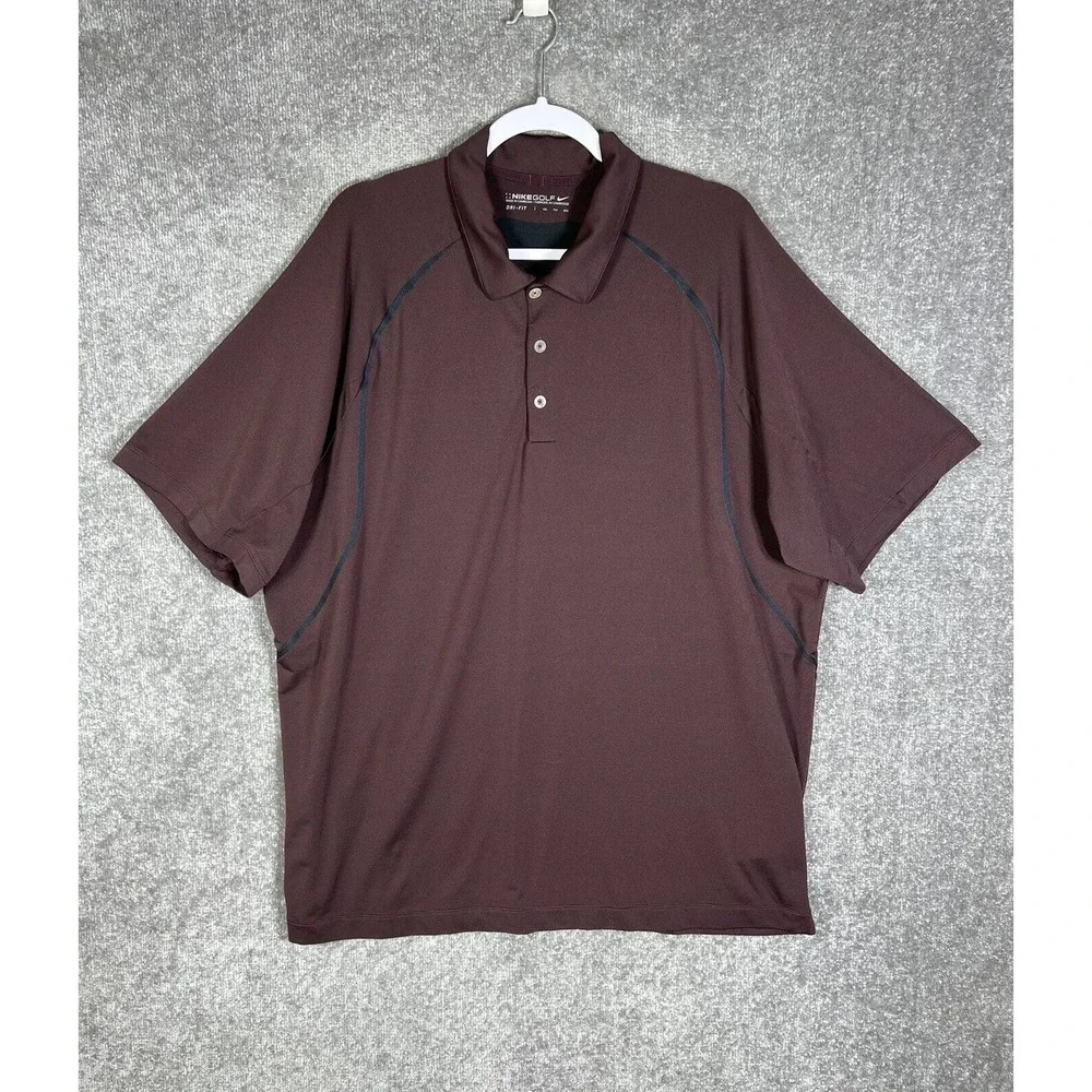 Nike Golf Dri Fit Short Sleeve Polo Shirt Mens XXL Plum Purple Stretch Back Mesh